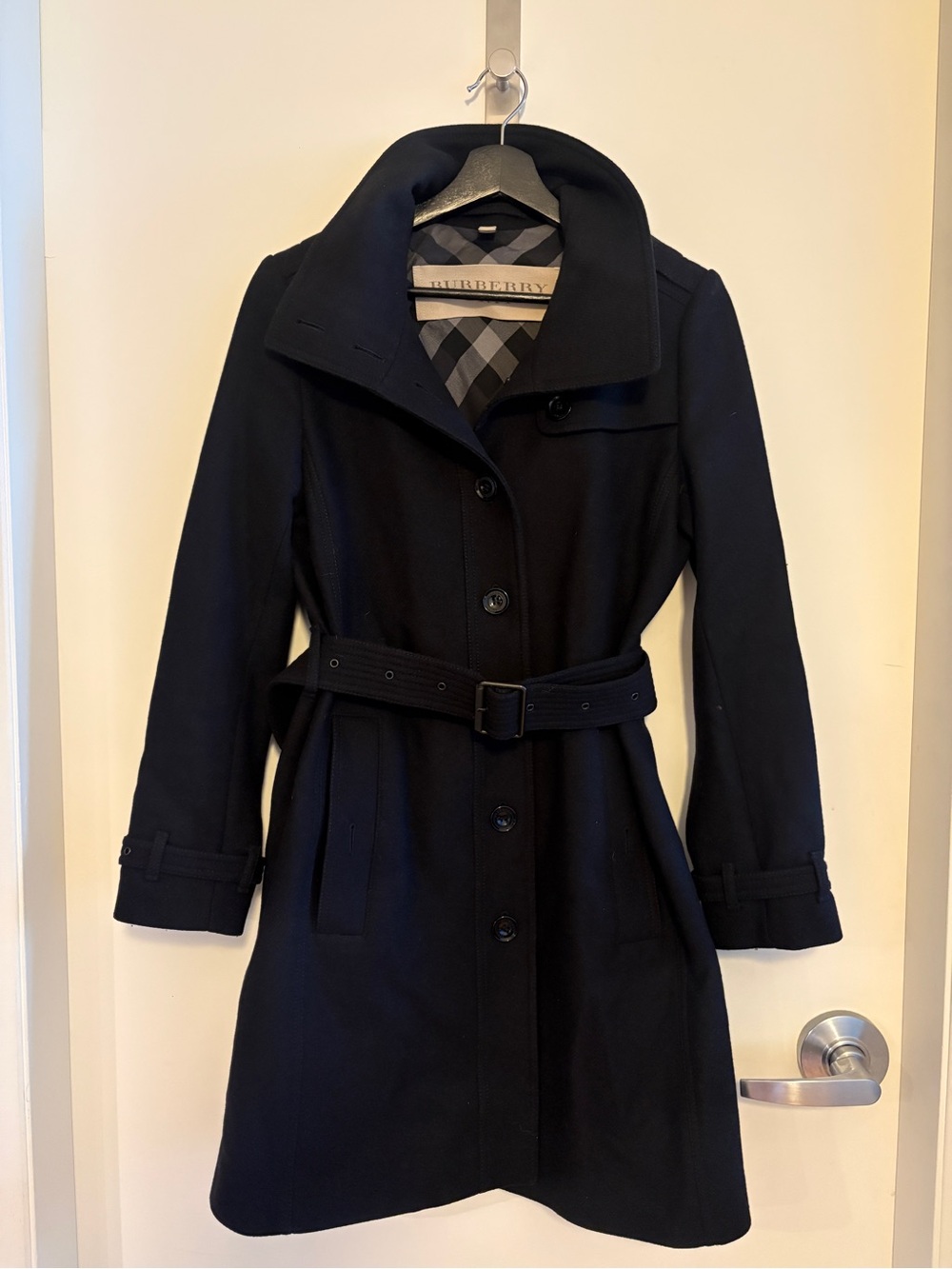 Burberry Women's Wool-Blend Belted Trench Coat